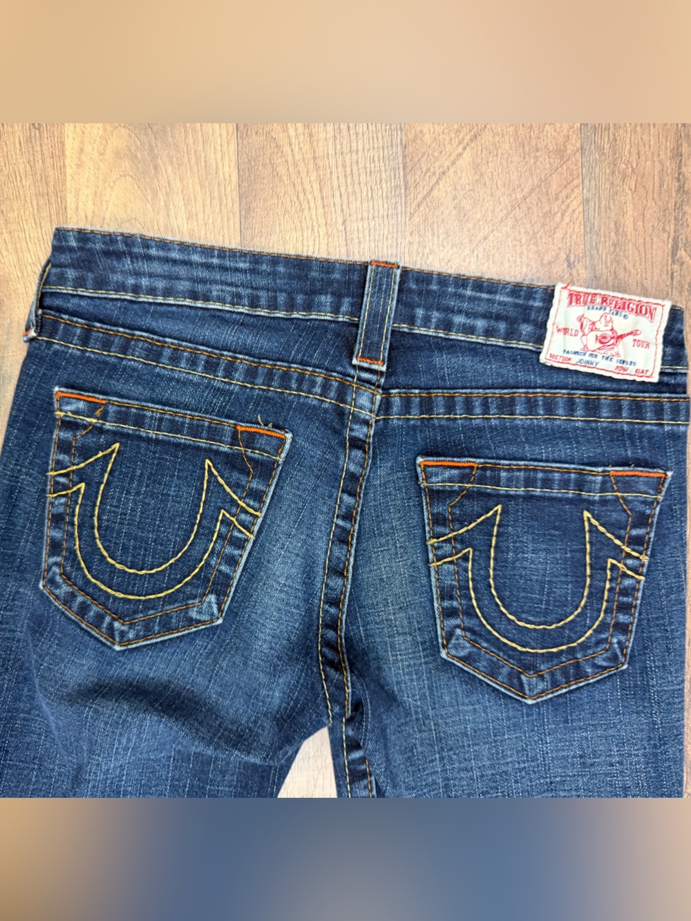 True Religion Johnny Bootcut Jeans Y2K Made in USA Dark Wash Size 28 - Picture 5 of 7